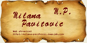 Milana Pavitović vizit kartica